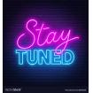 neon sign stay tuned on brick wall background vector 28781891